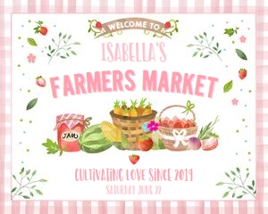 Welcome Sign Farmers Market Pink 0144 design preview