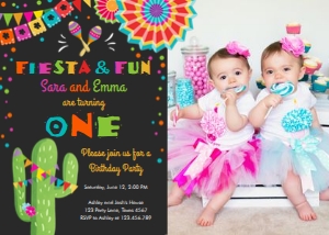 Birthday Invitation Fiesta and Fun Dark 0045 design preview