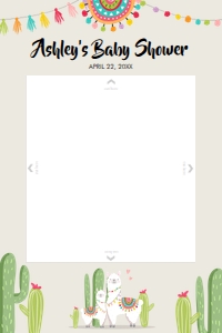 Photo Booth Frame Baby Shower Llama Neutral 0079 design preview