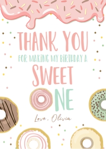Thank You Card Donut Pastel Pink 0320 design preview