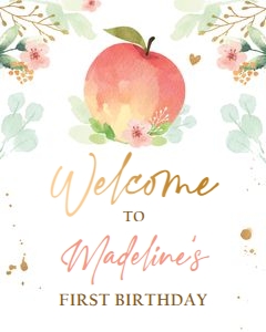 Birthday Welcome Sign Peach V2 0401 design preview
