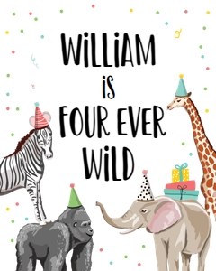 Four Ever Wild Sign Party Animals 0142 design preview