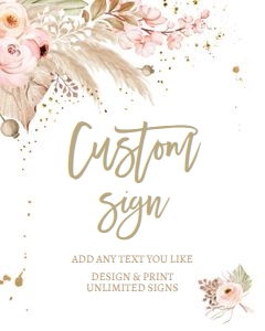 Custom Editable Sign Pampas Grass Pink 0395 design preview