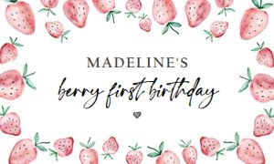Backdrop Banner Strawberry Watercolor 0399 design preview
