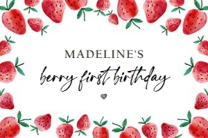 Backdrop Banner Strawberry Watercolor Red 0399 design preview