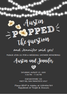 Bridal Shower Invitation Popped the Question 0110 design preview