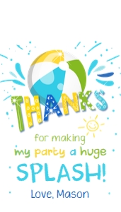 Favor Tags Pool Party Green White 0169 design preview