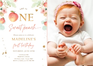 Birthday Invitation Peach Vertical V2 0401 design preview