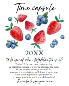 Time Capsule Strawberry Watercolor Blueberry 0399 design preview