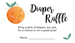 Diaper Raffle Ticket Little Cutie White 0330 design preview