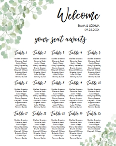 Seating Chart Eucalyptus 0030 design preview