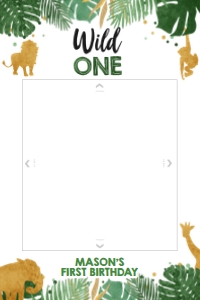 Birthday Photo Booth Frame Safari Animals Boy White 0016 design preview
