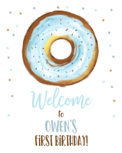 Welcome Sign Donut Watercolor Vertical Boy 0368 design preview