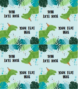 Food Label Dinosaur Blue green Blue 0389 design preview