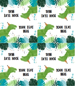Food Label Dinosaur Blue green White 0389 design preview