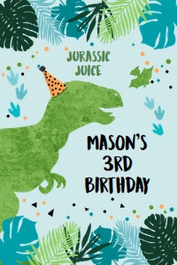 Capri Sun Label Dinosaur T-Rex Blue Green Blue 0389 design preview