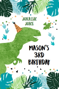 Capri Sun Label Dinosaur T-Rex Blue Green White 0389 design preview