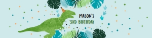 Water Bottle Label Dinosaur Blue Green Blue 0389 design preview