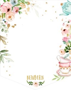 Birthday Monthly Photo Banner Tea Party White 0349 design preview