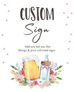 Custom Editable Sign A Baby Is Brewing Pink 0190 design preview