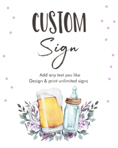 Custom Editable Sign A Baby Is Brewing Purple 0190 design preview