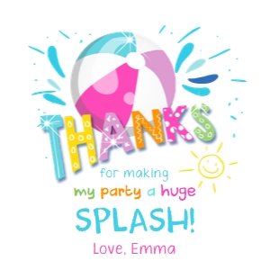 Favor Tag Pool Party Splish Splash White Pink 0169 design preview