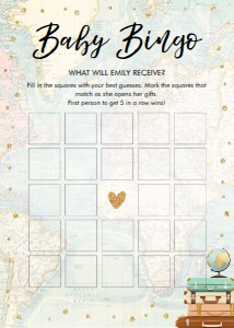 Baby Shower Game Travel Adventure Baby Bingo 0263 design preview