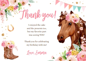 Thank You Card Horse Flowers v2 0408 design preview