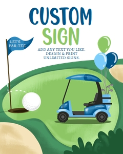 Custom Editable Sign Golf Hole in One Blue White 0405 design preview