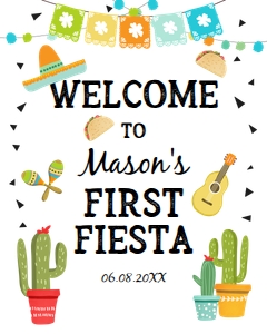 Welcome Sign Fiesta Cactus Sombrero Boy Birthday 0161 design preview