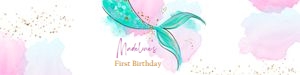 Water Bottle Labels Mermaid Watercolor Green Gold 0403 design preview