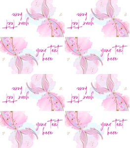 Food Label Mermaid Watercolor Pink Gold 0403 design preview
