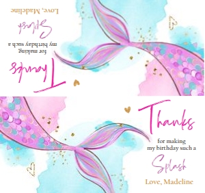 Treat Bag Toppers Mermaid Watercolor Pink Teal 0403 design preview