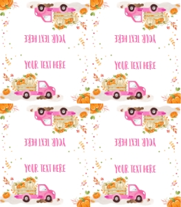 Food Labels Pumpkin Truck Pink 0153 design preview