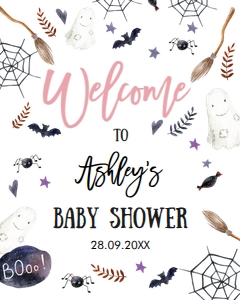Welcome Sign Baby Shower Peek a Boo Pink 0199 design preview