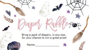 Diaper Raffle Peek a Boo White Pink 0199 design preview