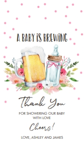 Favor Tags Baby is Brewing White Pink 0190 design preview