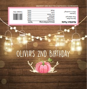 Candy Bar Wrapper Rustic Pumpkin Wood Pink 0015 design preview