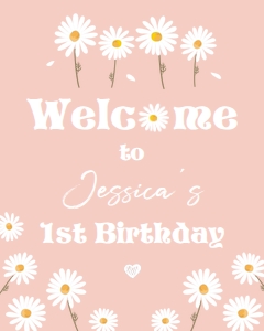 Welcome Sign Daisy Pink 0410 design preview
