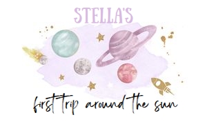 Backdrop Banner Space Planets White Girl Purple 0357 design preview