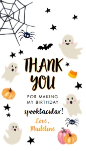Favor Tag Spooktacular Birthday White 0418 design preview