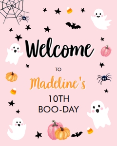 Welcome Sign Halloween Boo-day Pink 0418 design preview