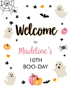 Welcome Sign Halloween Boo-day White 0418 design preview