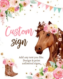 Custom Editable Sign Horse Floral 0408 design preview