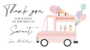 Gable Box Label Ice Cream Truck Simple Pink 0415 design preview