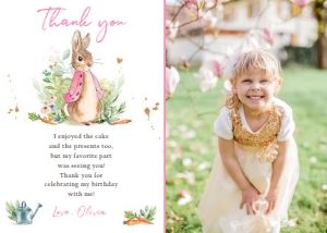 Thank You Card Birthday Flopsy Rabbit Photo 0351 design preview