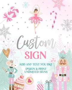 Custom Editable Sign Nutcracker Pink Silver Mint 0352 design preview