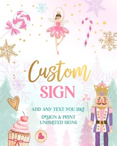 Custom Editable Sign Nutcracker Pink Purple Gold 0352 design preview