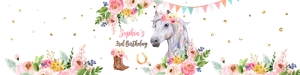 Water Bottle Labels Horse Floral White 0408 design preview