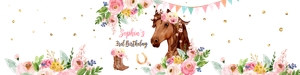 Water Bottle Labels Horse Floral Brown 0408 design preview